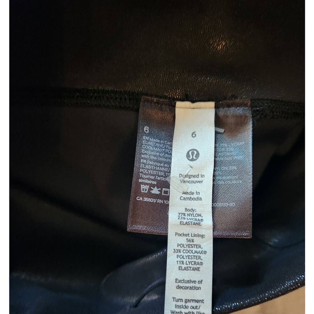 Lululemon Wunder Train High Rise Tight Black Foil Size 6 - Picture 7 of 7